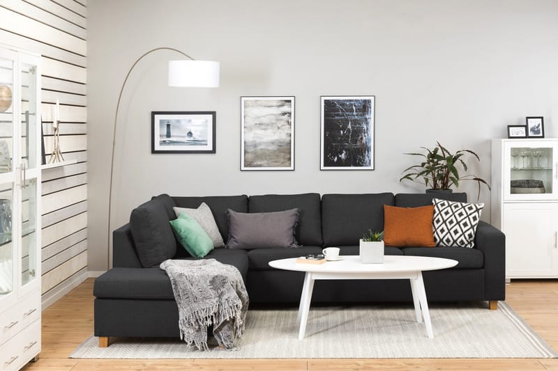 Crazy 4-istuttava Vasenkätinen L-muotoinen Divaanisohva Kankaalla - Antrasiitti - Huonekalut - Sohva - Divaanisohva - 3 istuttava sohva divaanilla