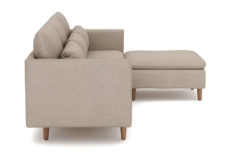 Lovis 3-istuttava kangassohva käännettävällä divaanilla - Beige - Huonekalut - Sohva - Divaanisohva - 3 istuttava sohva divaanilla