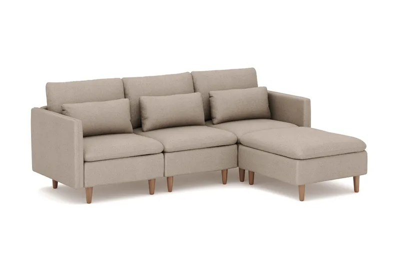 Lovis 3-istuttava kangassohva käännettävällä divaanilla - Beige - Huonekalut - Sohva - Divaanisohva - 3 istuttava sohva divaanilla