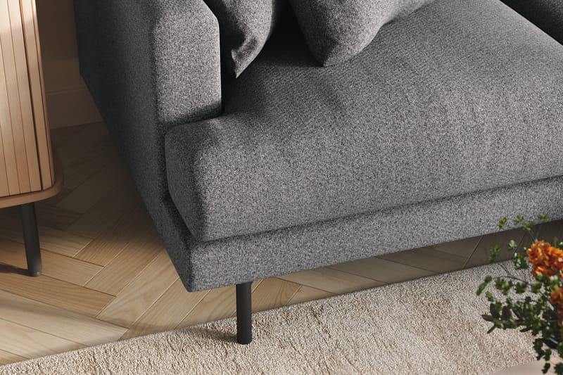 Menard 4-istuttava Oikeakätinen L-muotoinen Divaanisohva Kankaasta - Tummanharmaa - Huonekalut - Sohva - Divaanisohva - 4 istuttava sohva divaanilla