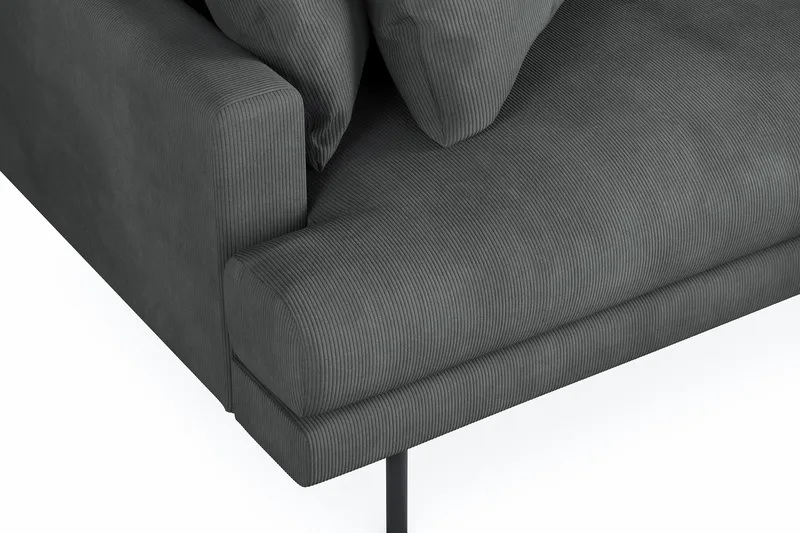 Menard 4-istuttava Oikeakätinen L-muotoinen Divaanisohva Manchesterista - Harmaa - Huonekalut - Sohva - Divaanisohva - 4 istuttava sohva divaanilla