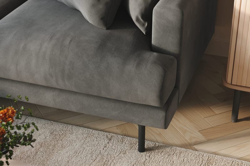 Menard 4-istuttava Vasenkätinen L-muotoinen Divaanisohva Manchesterista - Harmaa - Huonekalut - Sohva - Divaanisohva - 4 istuttava sohva divaanilla