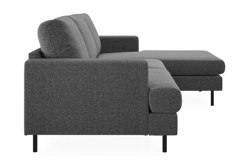Menard Compact 3-istuttava Oikeakätinen L-muotoinen Divaanisohva Kankaasta - Tummanharmaa - Huonekalut - Sohva - Divaanisohva - 3 istuttava sohva divaanilla