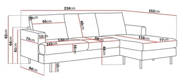 Menard Compact 3-istuttava Oikeakätinen L-muotoinen Divaanisohva Sametista - Kermanvalkoinen - Huonekalut - Sohva - Divaanisohva - 3 istuttava sohva divaanilla