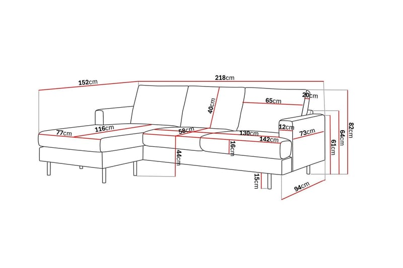 Menard Compact 3-istuttava Vasenkätinen L-muotoinen Divaanisohva Sametista - Tummanvihreä - Huonekalut - Sohva - Divaanisohva - 3 istuttava sohva divaanilla