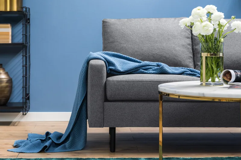 Peppe 3-istuttava Käännettävä L-muotoinen Divaanisohva Kankaasta - Vaaleanharmaa - Huonekalut - Sohva - Divaanisohva - 3 istuttava sohva divaanilla