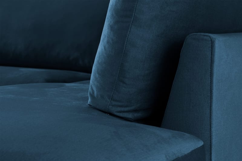 Trend 4-istuttava Oikeakätinen L-muotoinen Leponurkkasohva Sametista - Sininen - Huonekalut - Sohva - Divaanisohva - 4 istuttava sohva divaanilla