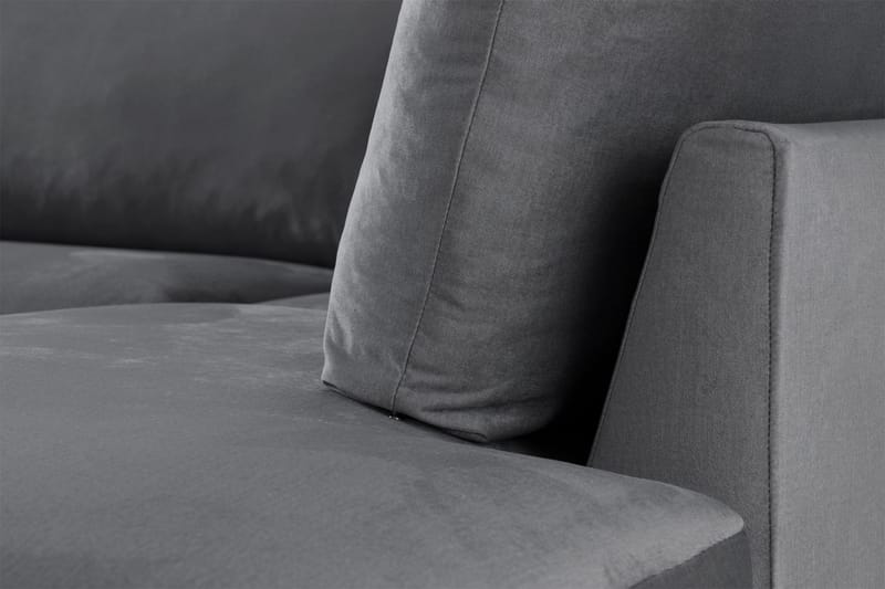 Trend 4-istuttava Oikeakätinen L-muotoinen Leponurkkasohva Sametista - Vaaleanharmaa - Huonekalut - Sohva - Divaanisohva - 4 istuttava sohva divaanilla