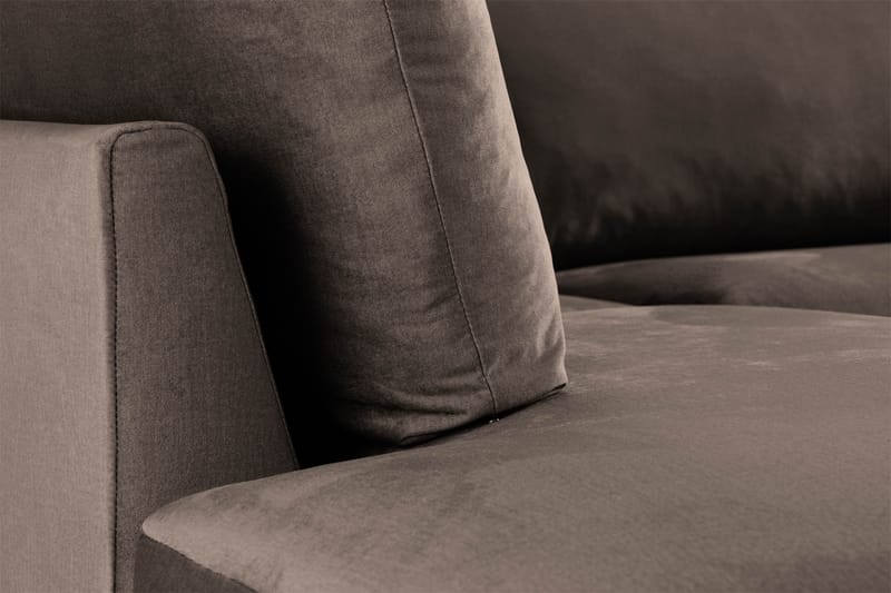 Trend 4-istuttava Vasenkätinen L-muotoinen Leponurkkasohva Sametista - Ruskea - Huonekalut - Sohva - Divaanisohva - 4 istuttava sohva divaanilla