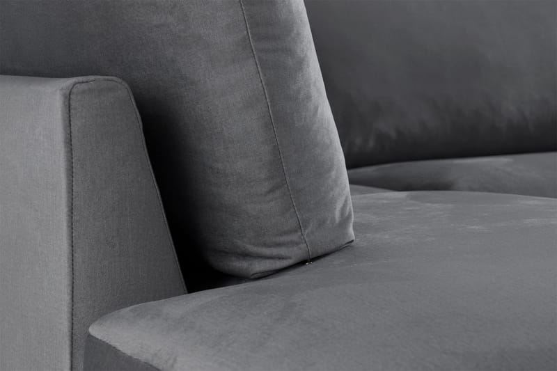 Trend 4-istuttava Vasenkätinen L-muotoinen Leponurkkasohva Sametista - Vaaleanharmaa - Huonekalut - Sohva - Divaanisohva - 4 istuttava sohva divaanilla