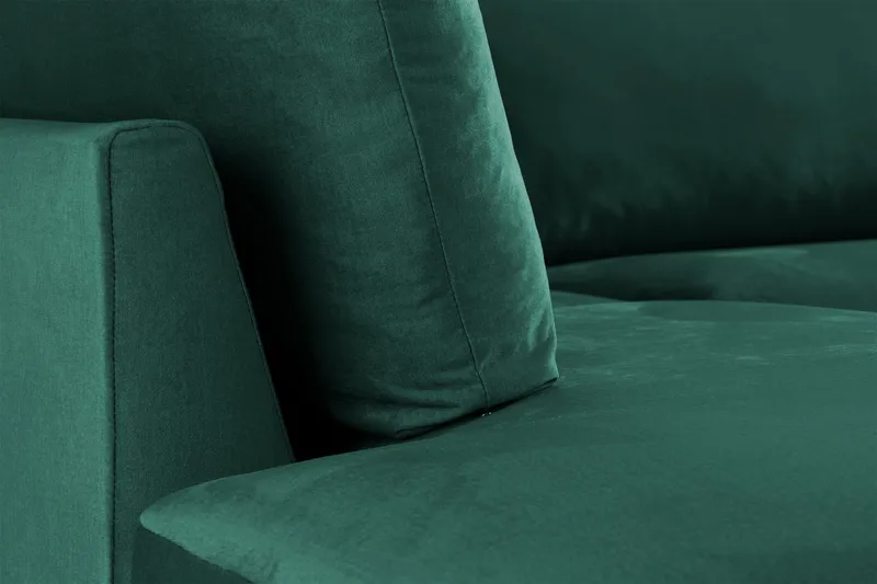 Trend 4-istuttava Vasenkätinen L-muotoinen Leponurkkasohva Sametista - Vihreä - Huonekalut - Sohva - Divaanisohva - 4 istuttava sohva divaanilla
