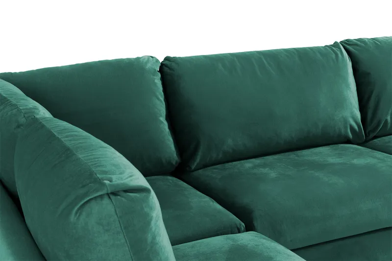 Trend 4-istuttava Vasenkätinen L-muotoinen Leponurkkasohva Sametista - Vihreä - Huonekalut - Sohva - Divaanisohva - 4 istuttava sohva divaanilla