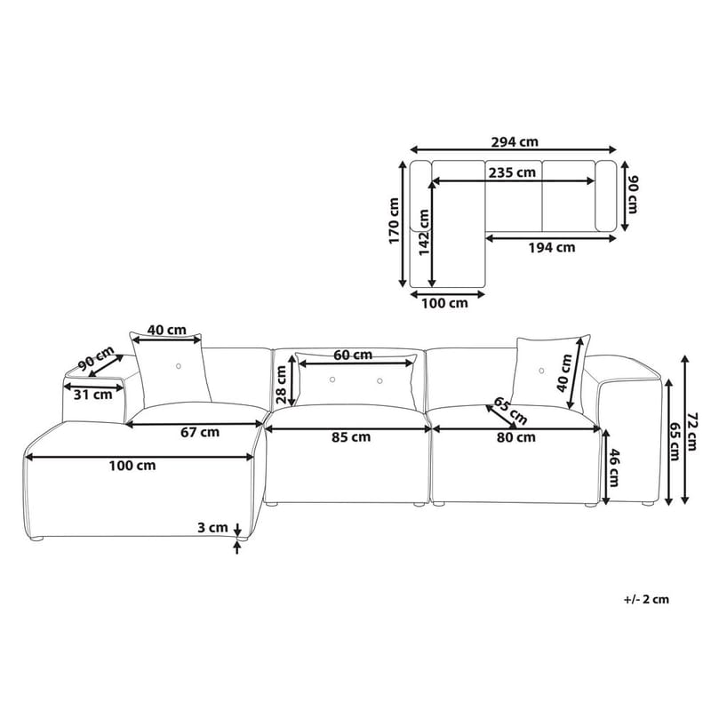 3-istuttava sohva Dolva - Huonekalut - Sohva - Divaanisohva - 3 istuttava sohva divaanilla