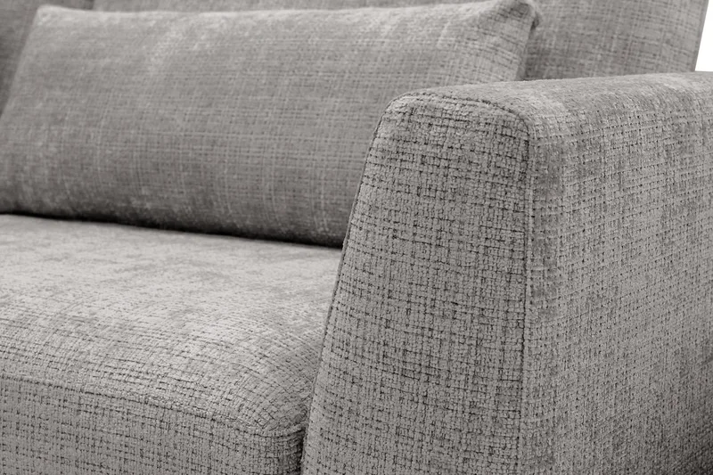 3-istuttava Sohva Florenz, jossa Divaani Vasemmalla - Vaaleanharmaa - Huonekalut - Sohva - Divaanisohva - 3 istuttava sohva divaanilla