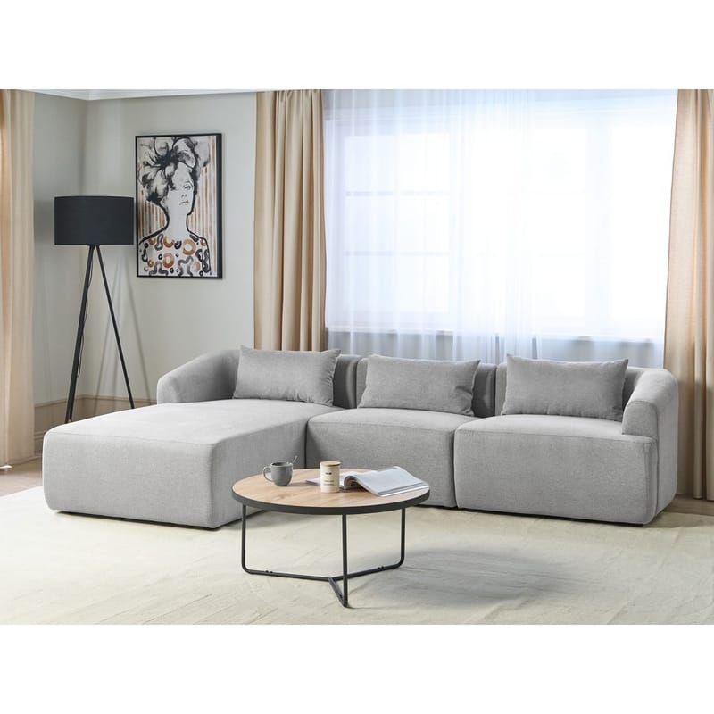 3-istuttava sohva Svansele - Vaaleanharmaa/Oikeakätinen - Huonekalut - Sohva - Kulmasohva