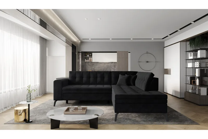 3:n ist Sohva Annmaria avopäädyllä Oikea, Musta