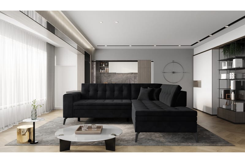 3:n ist Sohva Annmaria avopäädyllä Oikea, Musta