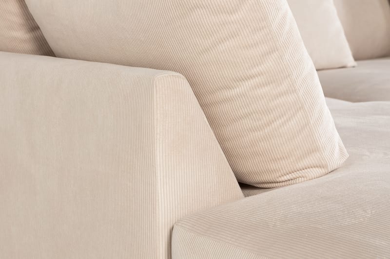 4:n ist Sohva avopäädyllä Menard Vasen - Beige - Huonekalut - Sohva - Divaanisohva - 4 istuttava sohva divaanilla