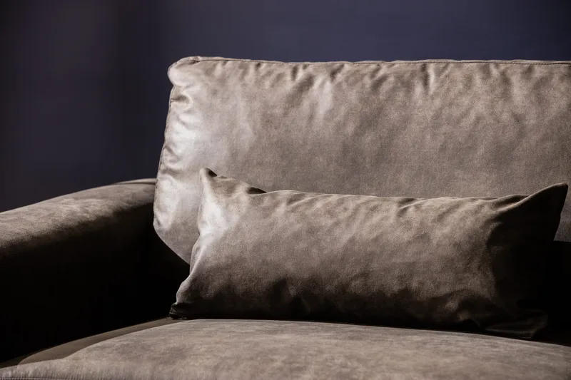 Copenhagen 4-istuttava Oikeakätinen L-muotoinen Divaanisohva Keinonahkalla - Tummanharmaa - Huonekalut - Sohva - Divaanisohva - 4 istuttava sohva divaanilla