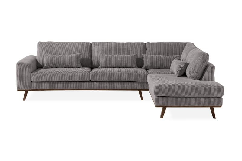 Copenhagen 4-istuttava Oikeakätinen L-muotoinen Divaanisohva Manchester-kankaalla - Tummanharmaa - Huonekalut - Sohva - Divaanisohva - 4 istuttava sohva divaanilla