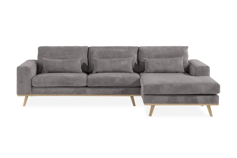Copenhagen 4-istuttava Oikeakätinen L-muotoinen Divaanisohva Manchester-kankaalla - Tummanharmaa - Huonekalut - Sohva - Divaanisohva - 4 istuttava sohva divaanilla