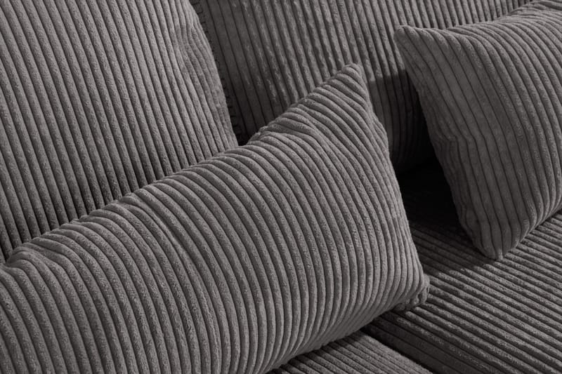 Copenhagen 4-istuttava Oikeakätinen L-muotoinen Divaanisohva Manchester-kankaalla - Tummanharmaa - Huonekalut - Sohva - Divaanisohva - 4 istuttava sohva divaanilla