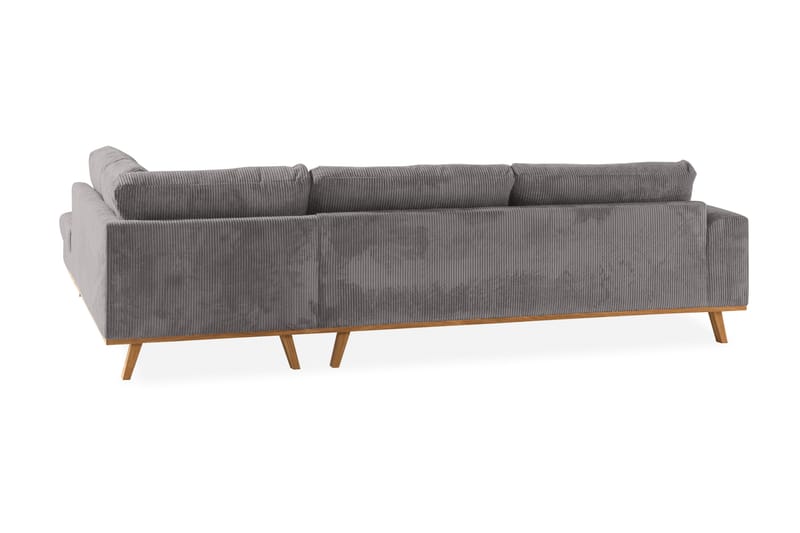 Copenhagen 4-istuttava Oikeakätinen L-muotoinen Divaanisohva Manchester-kankaalla - Tummanharmaa - Huonekalut - Sohva - Divaanisohva - 4 istuttava sohva divaanilla