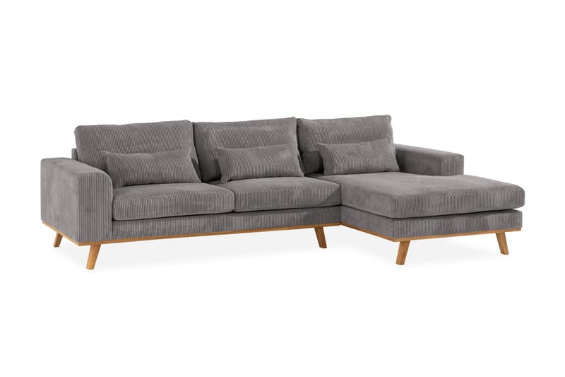 Copenhagen 4-istuttava Oikeakätinen L-muotoinen Divaanisohva Manchester-kankaalla - Tummanharmaa - Huonekalut - Sohva - Divaanisohva - 4 istuttava sohva divaanilla