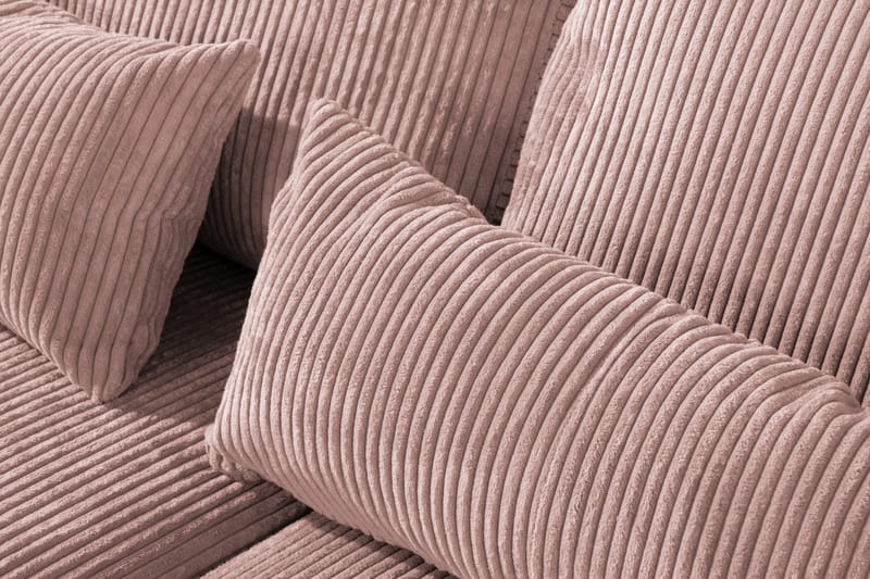 Copenhagen 4-istuttava Oikeakätinen L-muotoinen Divaanisohva Manchester-kankaalla - Vaaleanpunainen - Huonekalut - Sohva - Divaanisohva - 4 istuttava sohva divaanilla