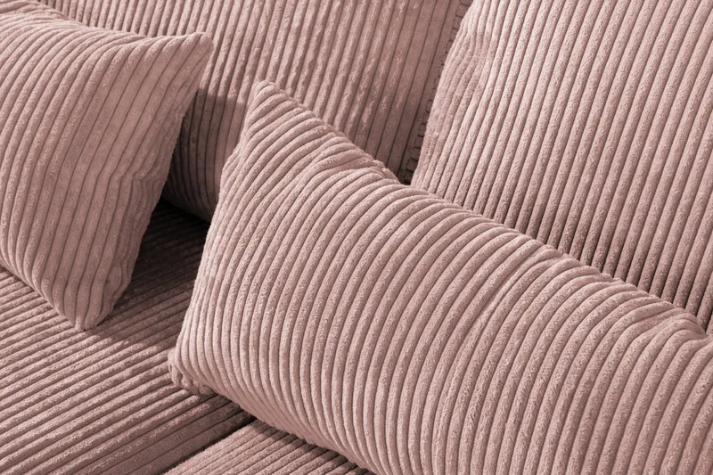 Copenhagen 4-istuttava Oikeakätinen L-muotoinen Divaanisohva Manchester-kankaalla - Vaaleanpunainen - Huonekalut - Sohva - Divaanisohva - 4 istuttava sohva divaanilla