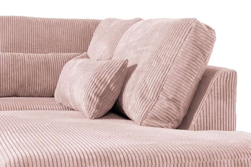 Copenhagen 4-istuttava Oikeakätinen L-muotoinen Divaanisohva Manchester-kankaalla - Vaaleanpunainen - Huonekalut - Sohva - Divaanisohva - 4 istuttava sohva divaanilla