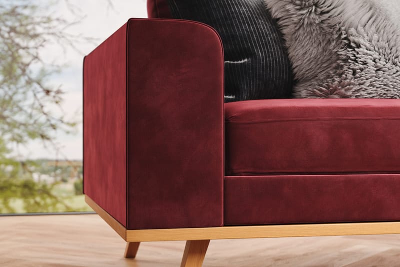 Copenhagen 4-istuttava Oikeakätinen L-muotoinen Divaanisohva Sametilla - Violetti - Huonekalut - Sohva - Divaanisohva - 4 istuttava sohva divaanilla