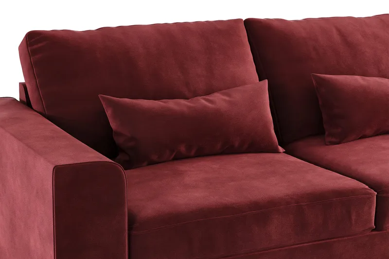 Copenhagen 4-istuttava Oikeakätinen L-muotoinen Divaanisohva Sametilla - Violetti - Huonekalut - Sohva - Divaanisohva - 4 istuttava sohva divaanilla