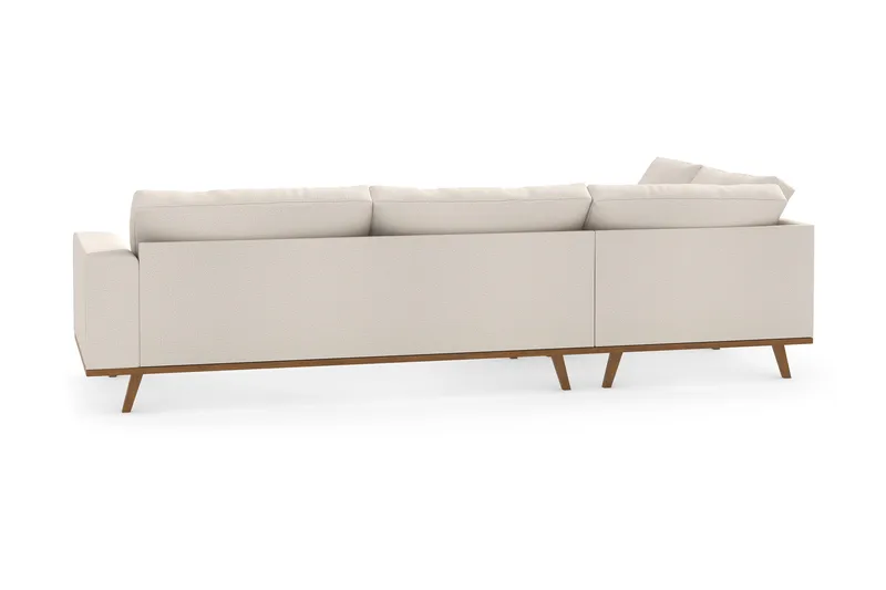 Copenhagen 4-istuttava Vasenkätinen L-muotoinen Divaanisohva Kankaalla - Beige - Huonekalut - Sohva - Divaanisohva - 4 istuttava sohva divaanilla
