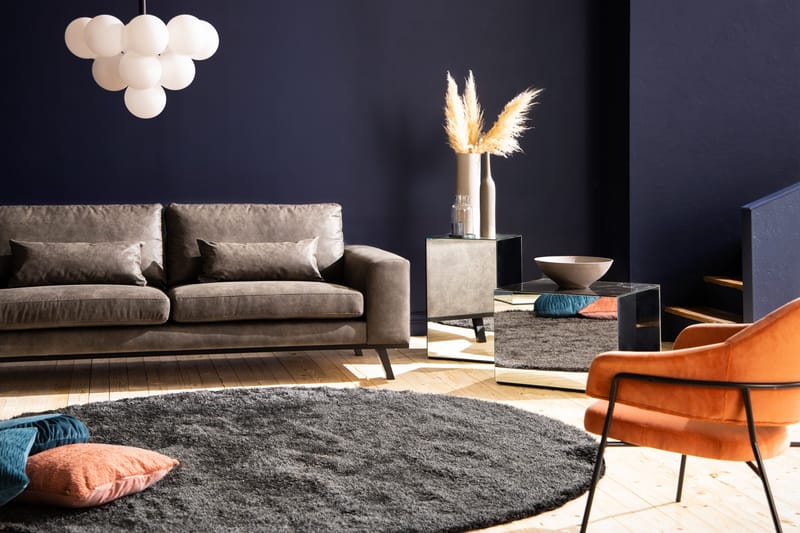 Copenhagen 4-istuttava Vasenkätinen L-muotoinen Divaanisohva Keinonahkalla - Tummanharmaa - Huonekalut - Sohva - Divaanisohva - 4 istuttava sohva divaanilla