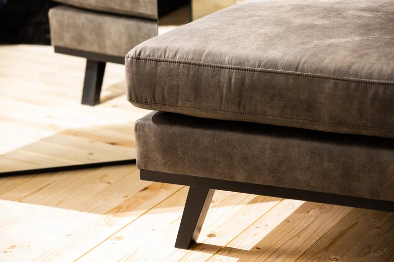 Copenhagen 4-istuttava Vasenkätinen L-muotoinen Divaanisohva Keinonahkalla - Tummanharmaa - Huonekalut - Sohva - Divaanisohva - 4 istuttava sohva divaanilla