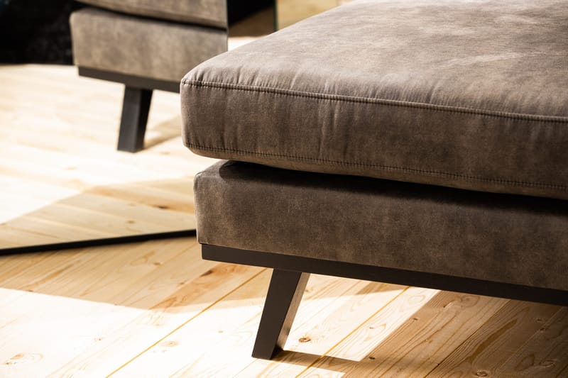 Copenhagen 4-istuttava Vasenkätinen L-muotoinen Divaanisohva Keinonahkalla - Tummanharmaa - Huonekalut - Sohva - Divaanisohva - 4 istuttava sohva divaanilla