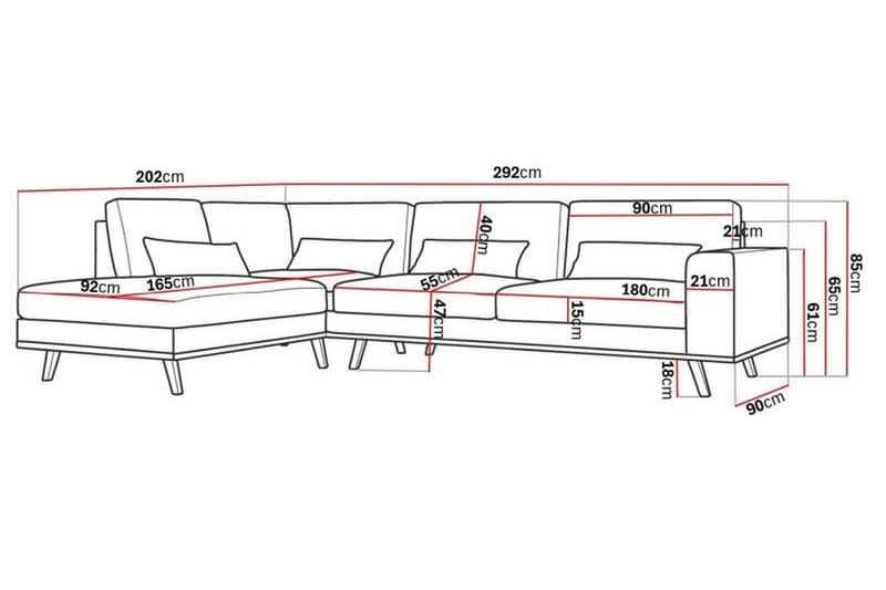 Copenhagen 4-istuttava Vasenkätinen L-muotoinen Divaanisohva Manchester-kankaalla - Beige - Huonekalut - Sohva - Divaanisohva - 4 istuttava sohva divaanilla