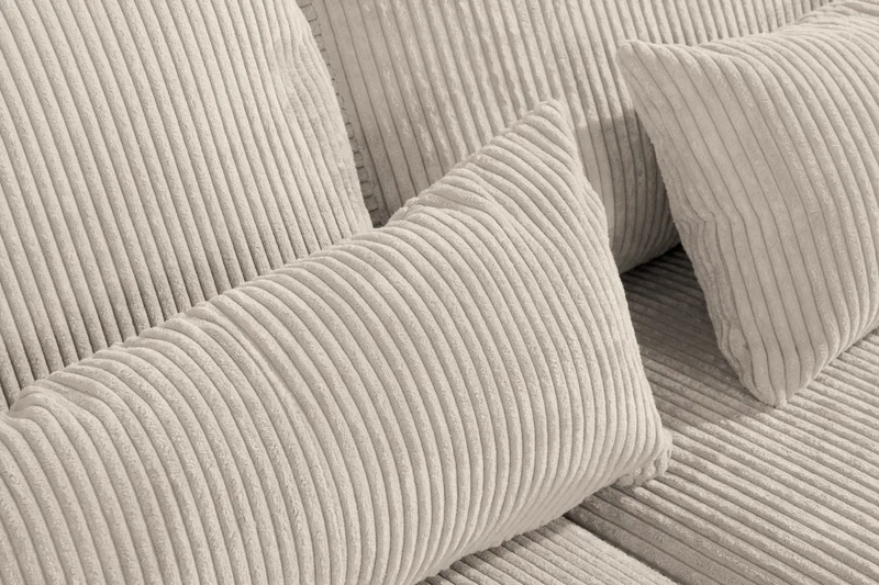 Copenhagen 4-istuttava Vasenkätinen L-muotoinen Divaanisohva Manchester-kankaalla - Beige - Huonekalut - Sohva - Divaanisohva - 4 istuttava sohva divaanilla