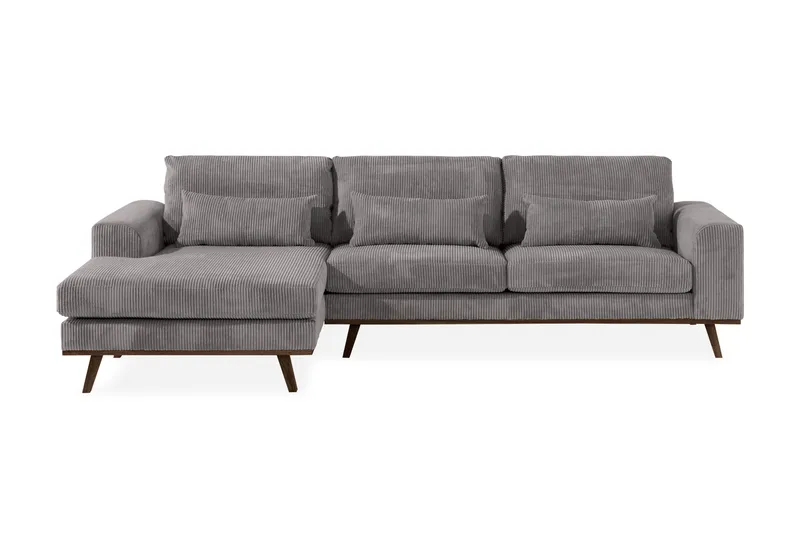 Copenhagen 4-istuttava Vasenkätinen L-muotoinen Divaanisohva Manchester-kankaalla - Tummanharmaa - Huonekalut - Sohva - Divaanisohva - 4 istuttava sohva divaanilla