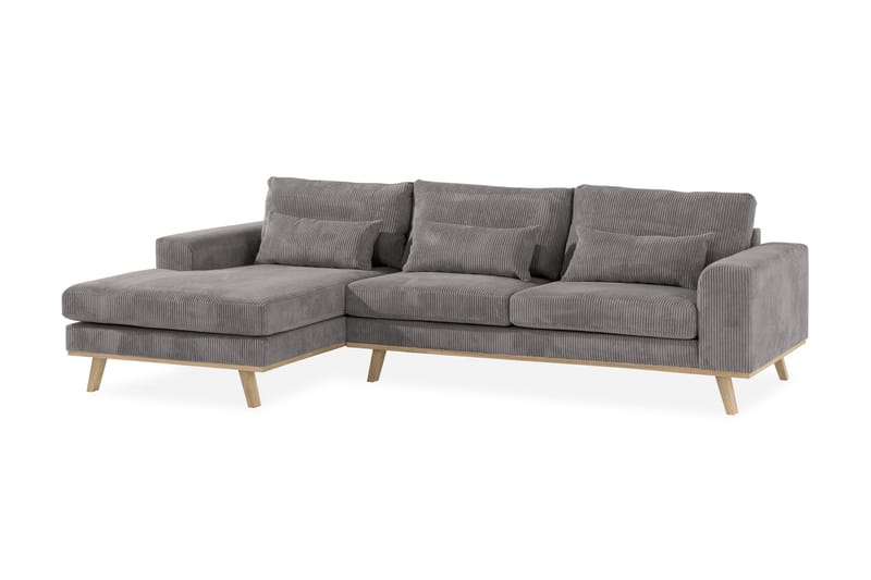 Copenhagen 4-istuttava Vasenkätinen L-muotoinen Divaanisohva Manchester-kankaalla - Tummanharmaa - Huonekalut - Sohva - Divaanisohva - 4 istuttava sohva divaanilla