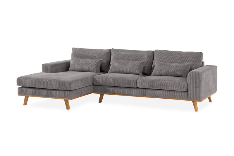 Copenhagen 4-istuttava Vasenkätinen L-muotoinen Divaanisohva Manchester-kankaalla - Tummanharmaa - Huonekalut - Sohva - Divaanisohva - 4 istuttava sohva divaanilla