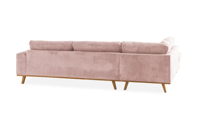 Copenhagen 4-istuttava Vasenkätinen L-muotoinen Divaanisohva Manchester-kankaalla - Vaaleanpunainen - Huonekalut - Sohva - Divaanisohva - 4 istuttava sohva divaanilla