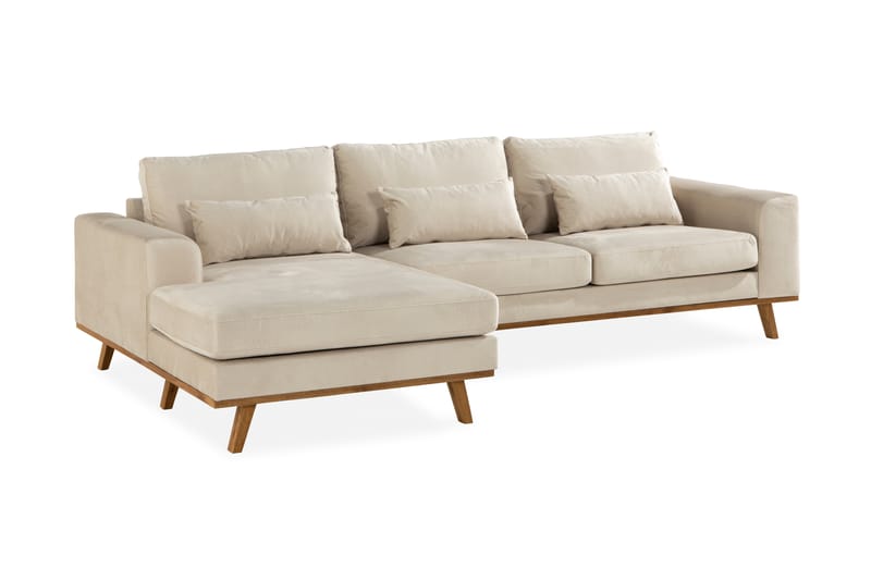 Copenhagen Divaanisohva Sametti - Beige - Huonekalut - Sohva - Divaanisohva - 4 istuttava sohva divaanilla