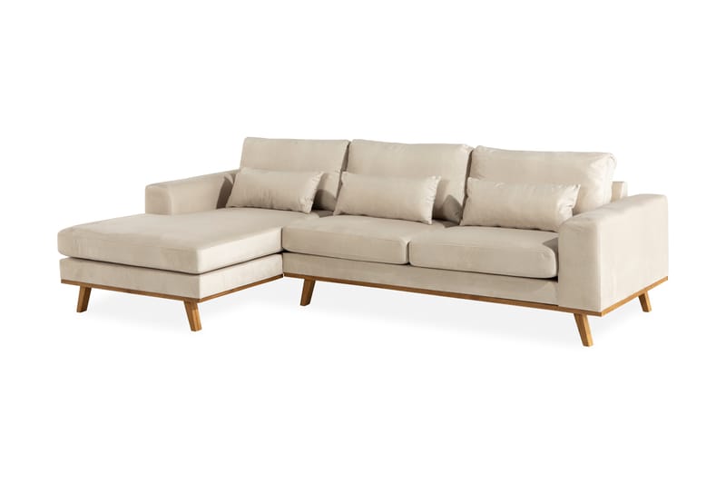 Copenhagen Divaanisohva Sametti - Beige - Huonekalut - Sohva - Divaanisohva - 4 istuttava sohva divaanilla