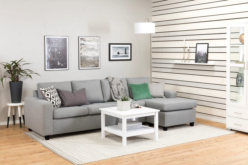 Crazy 4-istuttava Käännettävä L-muotoinen Divaanisohva Kankaalla - Harmaa - Huonekalut - Sohva - Divaanisohva - 4 istuttava sohva divaanilla