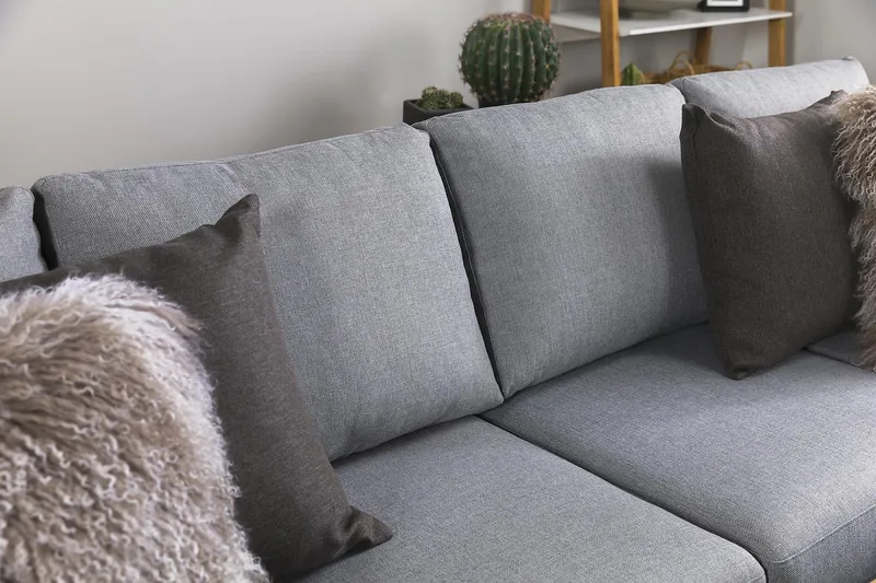 Crazy 4-istuttava Käännettävä L-muotoinen Divaanisohva Kankaalla - Harmaa - Huonekalut - Sohva - Divaanisohva - 4 istuttava sohva divaanilla