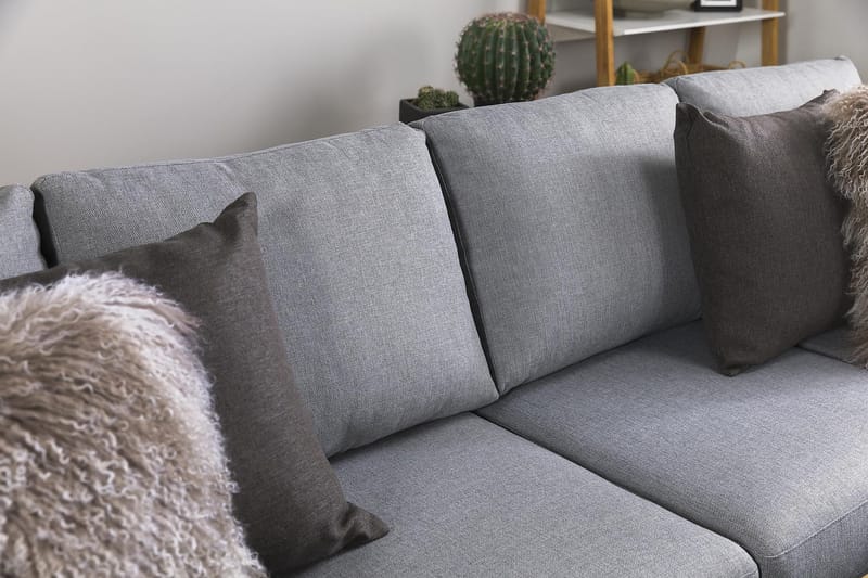 Crazy 4-istuttava Käännettävä L-muotoinen Divaanisohva Kankaalla - Harmaa - Huonekalut - Sohva - Divaanisohva - 4 istuttava sohva divaanilla