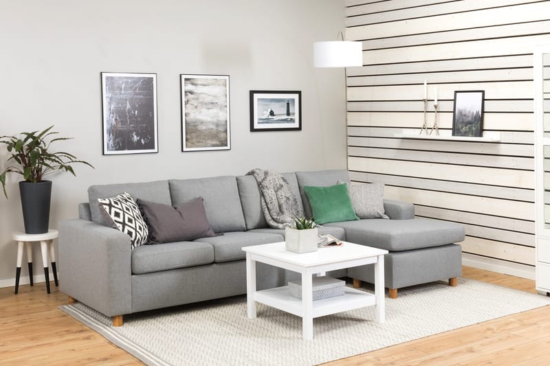 Crazy 4-istuttava Käännettävä L-muotoinen Divaanisohva Kankaalla - Harmaa - Huonekalut - Sohva - Divaanisohva - 4 istuttava sohva divaanilla