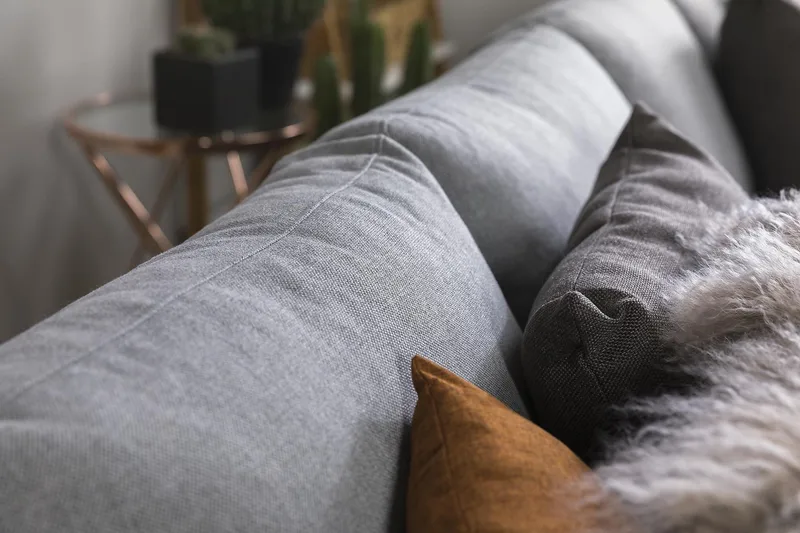 Crazy 4-istuttava Käännettävä L-muotoinen Divaanisohva Kankaalla - Harmaa - Huonekalut - Sohva - Divaanisohva - 4 istuttava sohva divaanilla